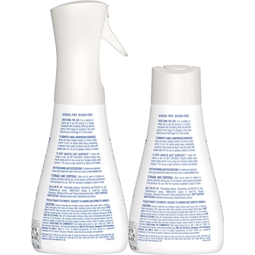 Clorox Disinfecting Mist, Multisurface Cleaner, Lemon and Orange Blossom, Sanitizing Spray & Refill, 16 Ounces(Pack of 2)