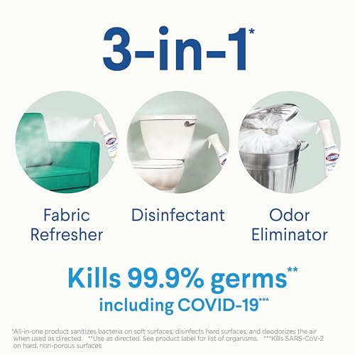 Clorox Disinfecting Mist, Multisurface Cleaner, Lemon and Orange Blossom, Sanitizing Spray & Refill, 16 Ounces(Pack of 2)