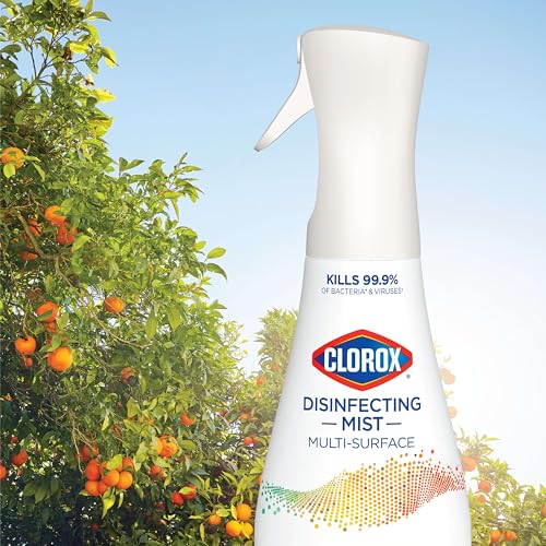 Clorox Disinfecting Mist, Multisurface Cleaner, Lemon and Orange Blossom, Sanitizing Spray & Refill, 16 Ounces(Pack of 2)