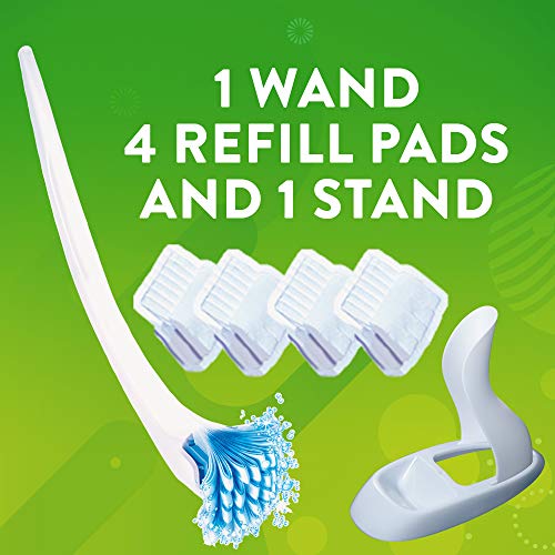 Scrubbing Bubbles Toilet Bowl Brush and Holder with Toilet Cleaner Refill Pads, Fresh Brush Toilet Wand Starter Kit,